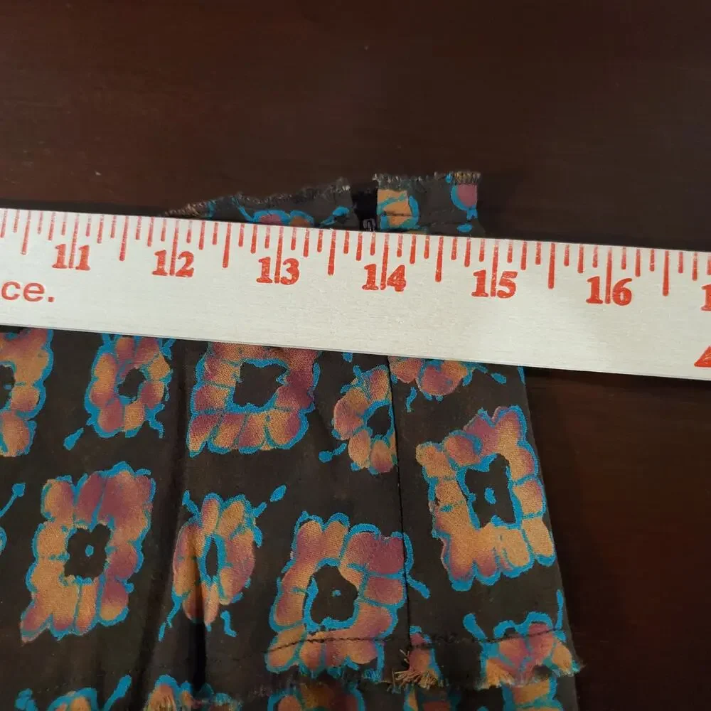 Vtg Jones New York 100% Silk Boho Floral Print Tiered Maxi Hippie Skirt Size 8 - Picture 10 of 11